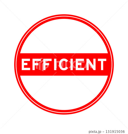 Red color round seal sticker in word efficient on white background 131915036