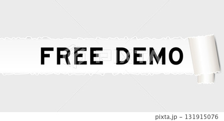 Ripped gray paper background that have word free demo under torn part Ripped gray paper background that have word free demo under torn part 131915076