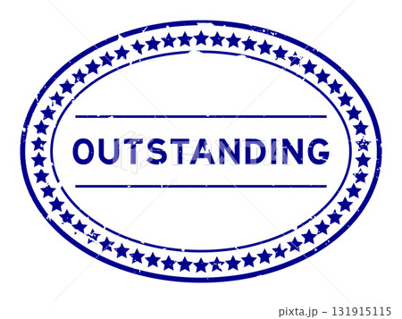 Grunge blue outstanding word oval rubber seal stamp on white background Grunge blue outstanding word oval rubber seal stamp on white background 131915115