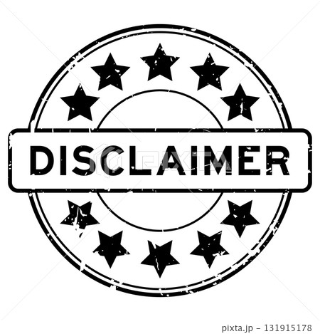 Grunge black disclaimer word round rubber seal stamp on white background Grunge black disclaimer word round rubber seal stamp on white background 131915178