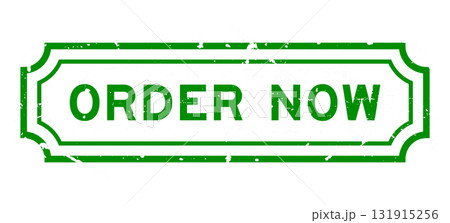 Grunge green order now word square rubber stamp on white background Grunge green order now word square rubber stamp on white background 131915256