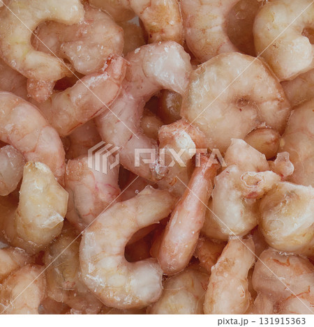 Raw shrimp piled together, ready for meal preparation Raw shrimp piled together, ready for meal preparation 131915363