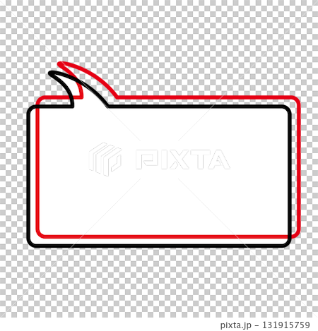 Simple speech bubble illustrations: horizontal, square, rounded corners 131915759