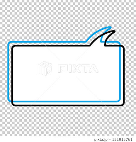 Simple speech bubble illustrations: horizontal, square, rounded corners 131915761