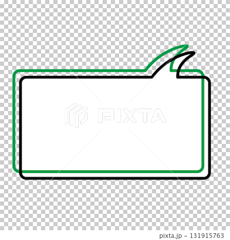 シンプルな吹き出しのイラスト　横長　四角　角丸 131915763