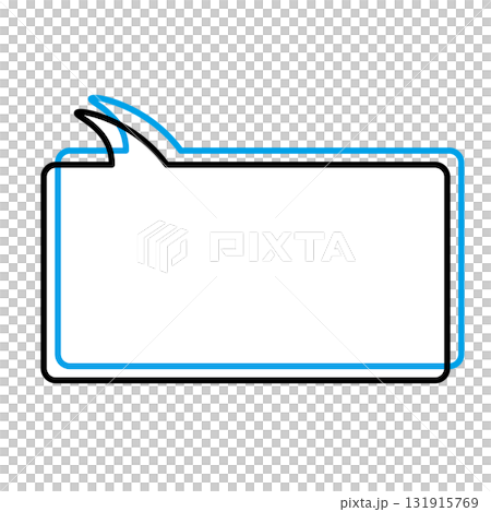 シンプルな吹き出しのイラスト　横長　四角　角丸 131915769