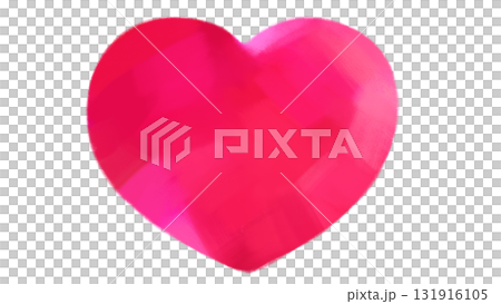 赤色の水彩で描かれたハートマークのイラスト素材 131916105