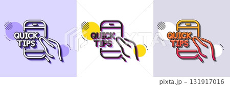 Quick tips on phone line icon. Halftone dotted pattern. Gradient icon with grain shadow. Helpful tricks sign. Internet tutorials symbol. Line education icon. Various designs. Vector Quick tips on phone line icon. Halftone dotted pattern. Gradient icon with grain shadow. Helpful tricks sign. Internet tutorials symbol. Line education icon. Various designs. Vector 131917016
