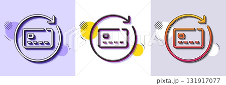 Renew card line icon. Halftone dotted pattern. Gradient icon with grain shadow. Non-cash money sign. Bank credit card symbol. Line renew card icon. Various designs. Vector Renew card line icon. Halftone dotted pattern. Gradient icon with grain shadow. Non-cash money sign. Bank credit card symbol. Line renew card icon. Various designs. Vector 131917077