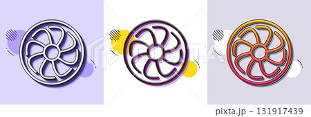 Fan engine line icon. Halftone dotted pattern. Gradient icon with grain shadow. Jet turbine sign. Ventilator symbol. Line fan engine icon. Various designs. Vector Fan engine line icon. Halftone dotted pattern. Gradient icon with grain shadow. Jet turbine sign. Ventilator symbol. Line fan engine icon. Various designs. Vector 131917439