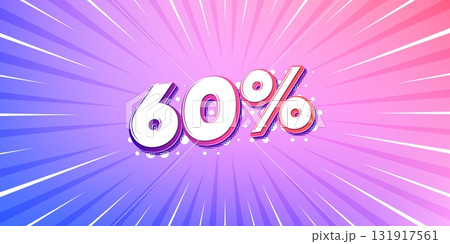 Discount sun rays gradient banner. Light burst background. 60 percent off sale tag. Discount offer price sign. Special offer symbol. Gradient sun rays. Sunburst light. Vector Discount sun rays gradient banner. Light burst background. 60 percent off sale tag. Discount offer price sign. Special offer symbol. Gradient sun rays. Sunburst light. Vector 131917561