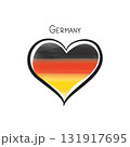 Travel Germany love heart watercolor drawn icon. Love german flag symbol illustration 131917695