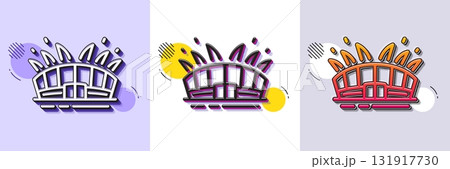 Arena stadium line icon. Halftone dotted pattern. Gradient icon with grain shadow. Sport complex sign. Championship building symbol. Line arena stadium icon. Various designs. Vector Arena stadium line icon. Halftone dotted pattern. Gradient icon with grain shadow. Sport complex sign. Championship building symbol. Line arena stadium icon. Various designs. Vector 131917730