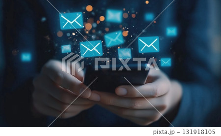 Business Person Using Email App On Smartphone Screen For Wireless Internet Communication Technology Business Person Using Email App On Smartphone Screen For Wireless Internet Communication Technology 131918105