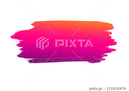 Brush label stripe purple pink. Pink watercolor hand drawn isolated stroke stain on background. Water color wet brush paint aquarelle illustration. 131918474