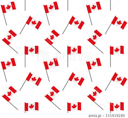 Vector seamless pattern of flat Canada flag 131919280