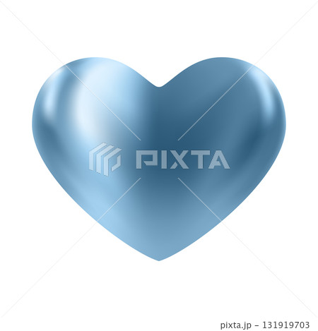 Blue glossy 3d heart. Luxury realistic heart balloon. 131919703