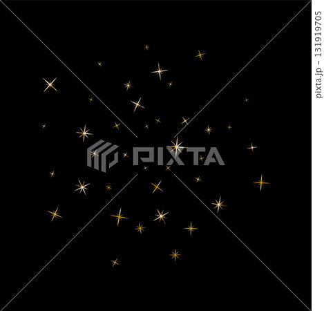 Confetti explosion. Golden serpentine ribbons frame design 131919705