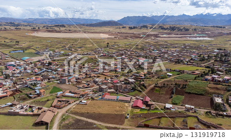 View of the ruins of the Inca temple of Chinchero in Cusco. 131919718