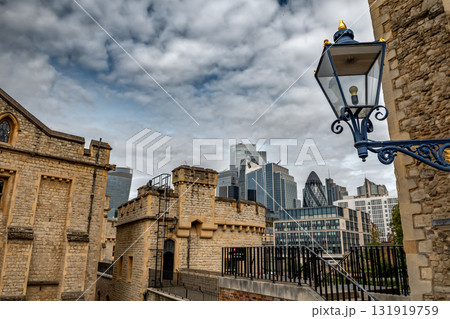 Tower Of London, UNESCO World Heritage Site And Skyline In London, United Kingdom  131919759