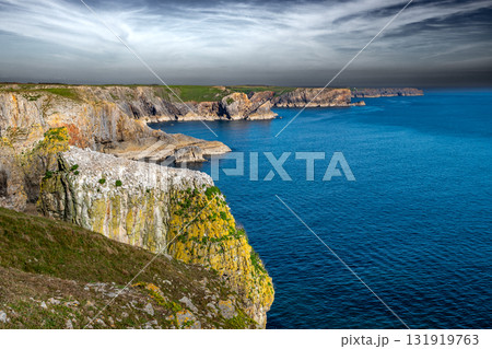 Spectacular Cliffs At The Atlantic Coast Of Wales In Pembrokeshire, United Kingdom Spectacular Cliffs At The Atlantic Coast Of Wales In Pembrokeshire, United Kingdom 131919763