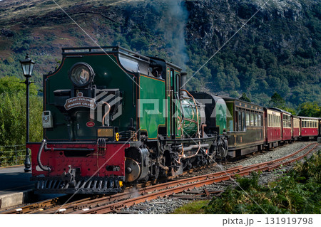Old Train With Steam Locomotive At Beddgelert Train Station In Snowdonia National Park In Wales, United Kingdom 131919798