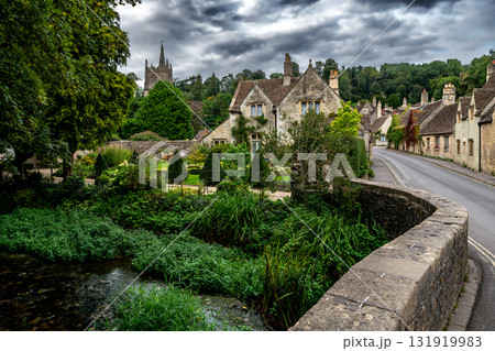 Picturesque Village Castle Combe In The Cotswolds Area In Wiltshire In England, United Kingdom 131919983