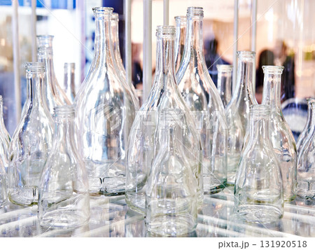 Empty bottles for alcohol in shop Empty bottles for alcohol in shop 131920518