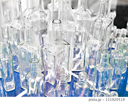 Empty bottles for alcohol in shop Empty bottles for alcohol in shop 131920519