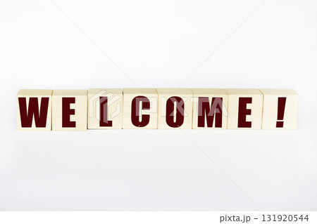 Welcome - word concept on cubes, text Welcome - word concept on cubes, text 131920544