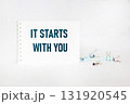 It starts with your message written on a notepad with a white background. Conceptually, 131920545