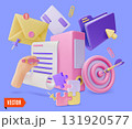 3d Empower Your Time Inspire Growth Workshop Concept Background Cartoon Design Style. Vector illustration of Jigsaw Puzzle 131920577