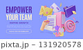 3d Color Empower Your Time Inspire Growth Workshop Concept Ads Banner Poster Card Template. Vector illustration 131920578