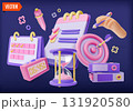 3d Color Efficient Planning Maximize Your Time Effectively Concept Background Cartoon Design Style. Vector illustration of Target 131920580