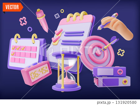 3d Color Efficient Planning Maximize Your Time Effectively Concept Background Cartoon Design Style. Vector illustration of Target 3d Color Efficient Planning Maximize Your Time Effectively Concept Background Cartoon Design Style. Vector illustration of Target 131920580
