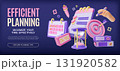 3d Color Efficient Planning Maximize Your Time Effectively Concept Ads Banner Poster Card Template. Vector illustration 131920582