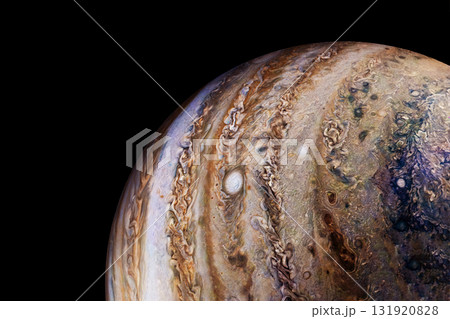 Planet Jupiter on a dark background. Elements of this image furnished by NASA Planet Jupiter on a dark background. Elements of this image furnished by NASA 131920828