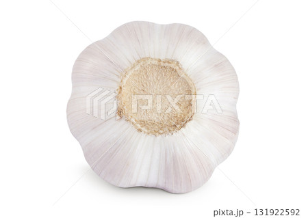 unpeeled whole garlic isolated on white background close up 131922592
