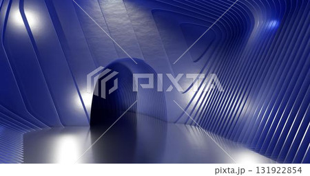 3d rendering. Concrete construction. A long corridor with holes on the sides into which light breaks through. Interior illustration 3d rendering. Concrete construction. A long corridor with holes on the sides into which light breaks through. Interior illustration 131922854