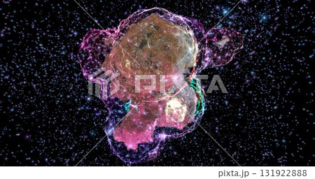3d rendering. Space wallpaper and background. Universe with stars, constellations, galaxies, nebulae and gas and dust clouds 131922888