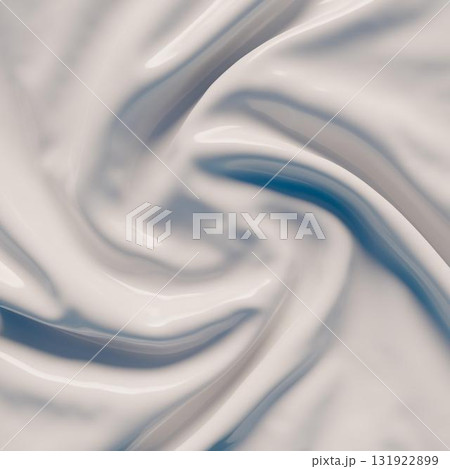 3D rendering. Light gray glossy crumpled fabric. Background for your design 131922899