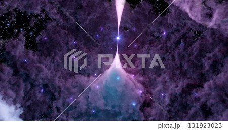 3d rendering. Space wallpaper and background. Universe with stars, constellations, galaxies, nebulae and gas and dust clouds 131923023