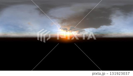3D rendering. Blue sky with tight clouds at sunset or sunrise. Environment 360 HDRI MAP. Equabular projection, spherical panorama. 3D rendering. Blue sky with tight clouds at sunset or sunrise. Environment 360 HDRI MAP. Equabular projection, spherical panorama. 131923037
