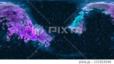 3d rendering. Space background with nebula and stars. Environment 360 HDRI map. Equirectangular projection, spherical panorama. 131923046