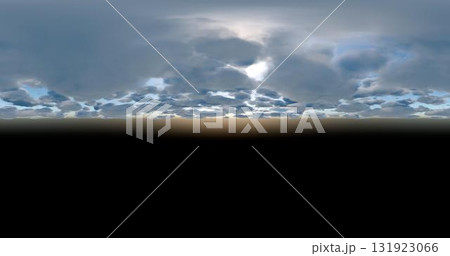 3D rendering. Blue sky with clouds at sunset or sunrise. Environment 360 HDRI MAP. Equivalent projection, spherical panorama. 131923066