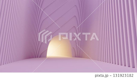 3d rendering. Concrete construction. A long corridor with holes on the sides into which light breaks through. Interior illustration 3d rendering. Concrete construction. A long corridor with holes on the sides into which light breaks through. Interior illustration 131923182