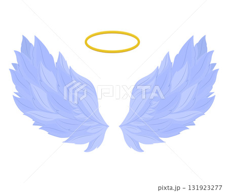 Angelic wings and halo symbolizing purity and peace 131923277