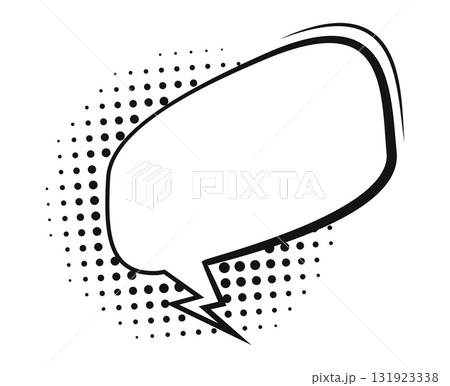 Comic speech bubble with halftone cloud for graphic design Comic speech bubble with halftone cloud for graphic design 131923338