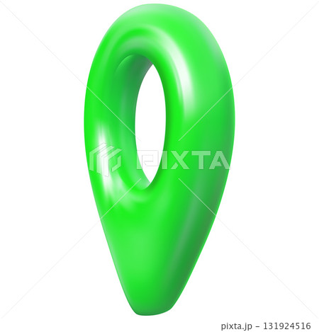 GPS navigation icon, bright green, side view, realistic 3D map pin icon. GPS navigation icon, bright green, side view, realistic 3D map pin icon. 131924516