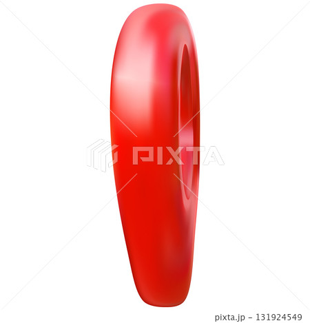 Red geotag 3D vector icon, realistic map pointer side view, travel app navigation and position symbol, GPS location mark 131924549